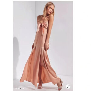 roe +  may Millie Strapless Tie-Front Maxi Dress size S